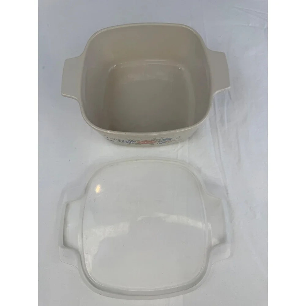 Vtg Corning Ware English Meadow 1.5L Casserole Dish A-1 1/2-B Lid Granny Cottage